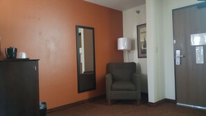 Individually decorated, individually furnished, desk, blackout drapes