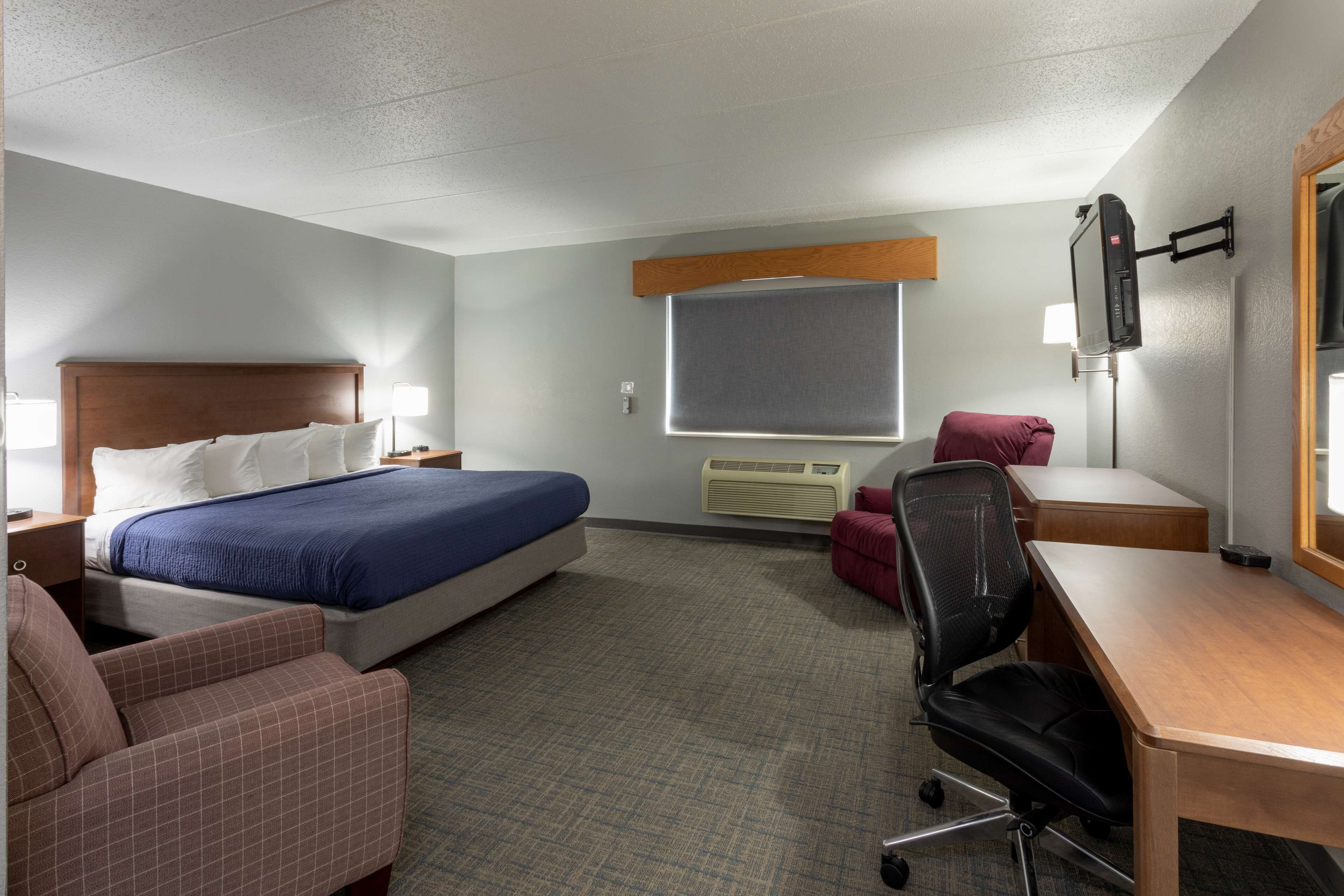 desk, laptop workspace, blackout curtains, soundproofing