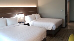 A hotel room with two beds, a desk, a chair, and a nightstand. - Holiday Inn Express & Suites Enterprise by IHG (Enterprise)