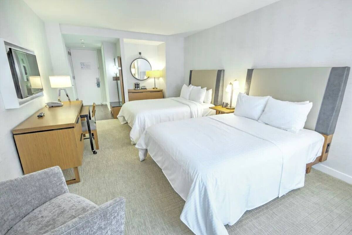 Premium bedding, pillow-top beds, in-room safe, desk