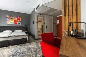 Coffres-forts dans les chambres, bureau, rideaux occultants