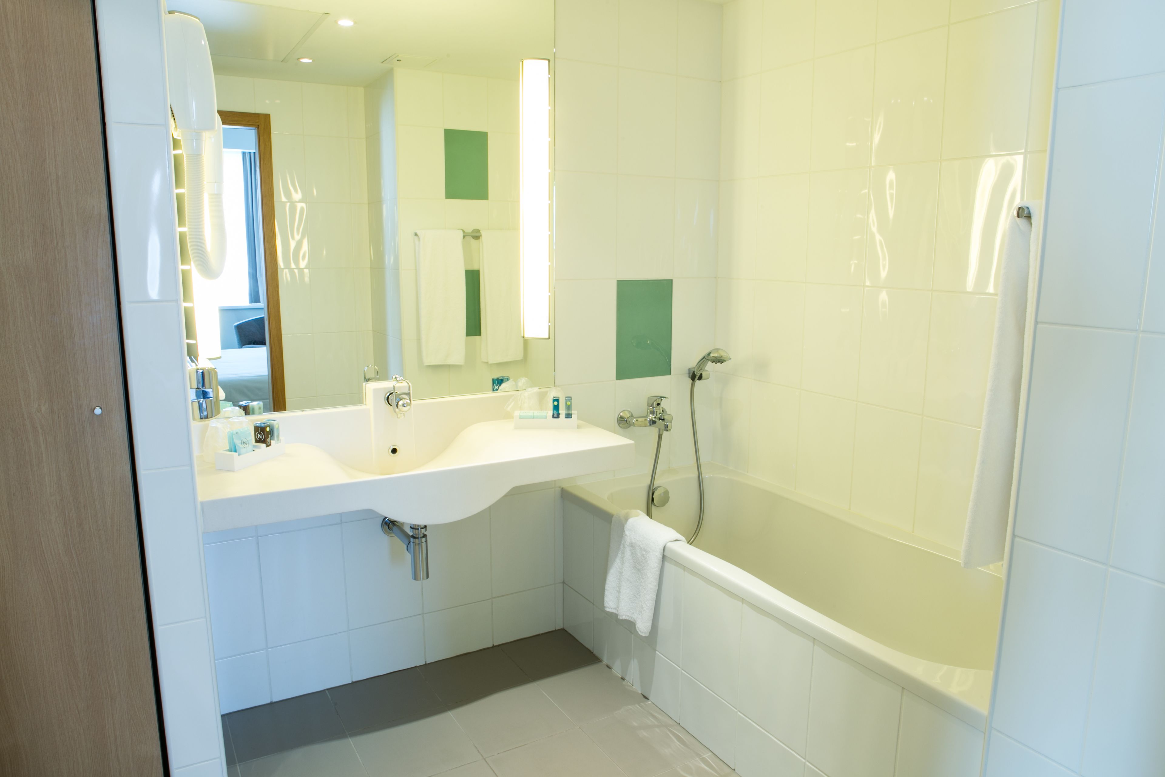 executive room, 1 queen bed with sofa bed | bathroom | separate bathtub and shower, eco-friendly toiletries, hair dryer, towels