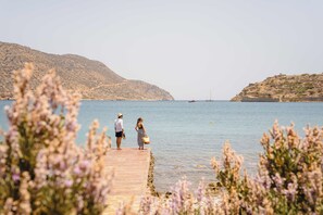 Sun loungers, beach umbrellas, beach towels, scuba diving