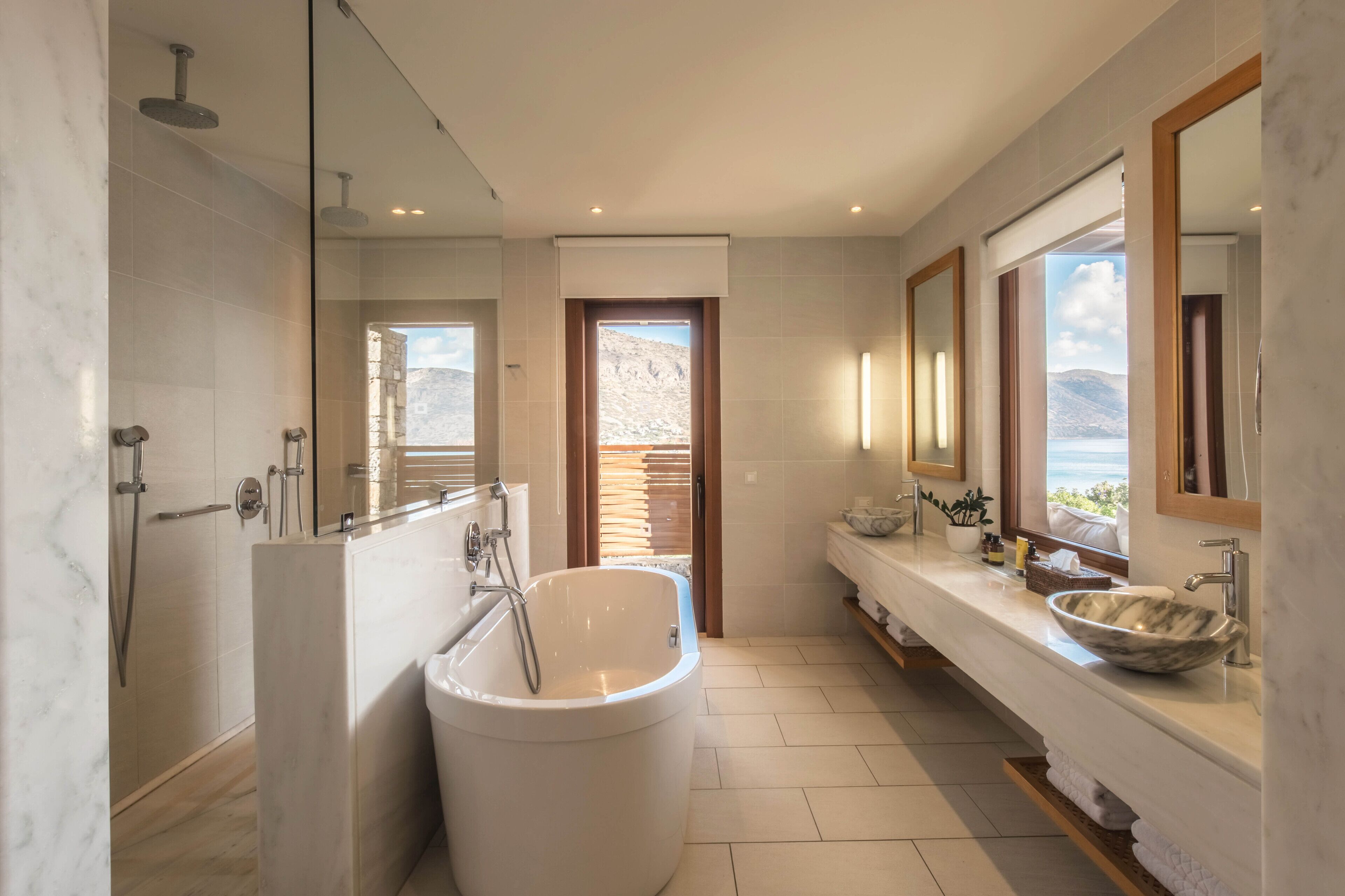 suite, sea view (island, private heated pool) | bathroom | free toiletries, hair dryer, bathrobes, slippers