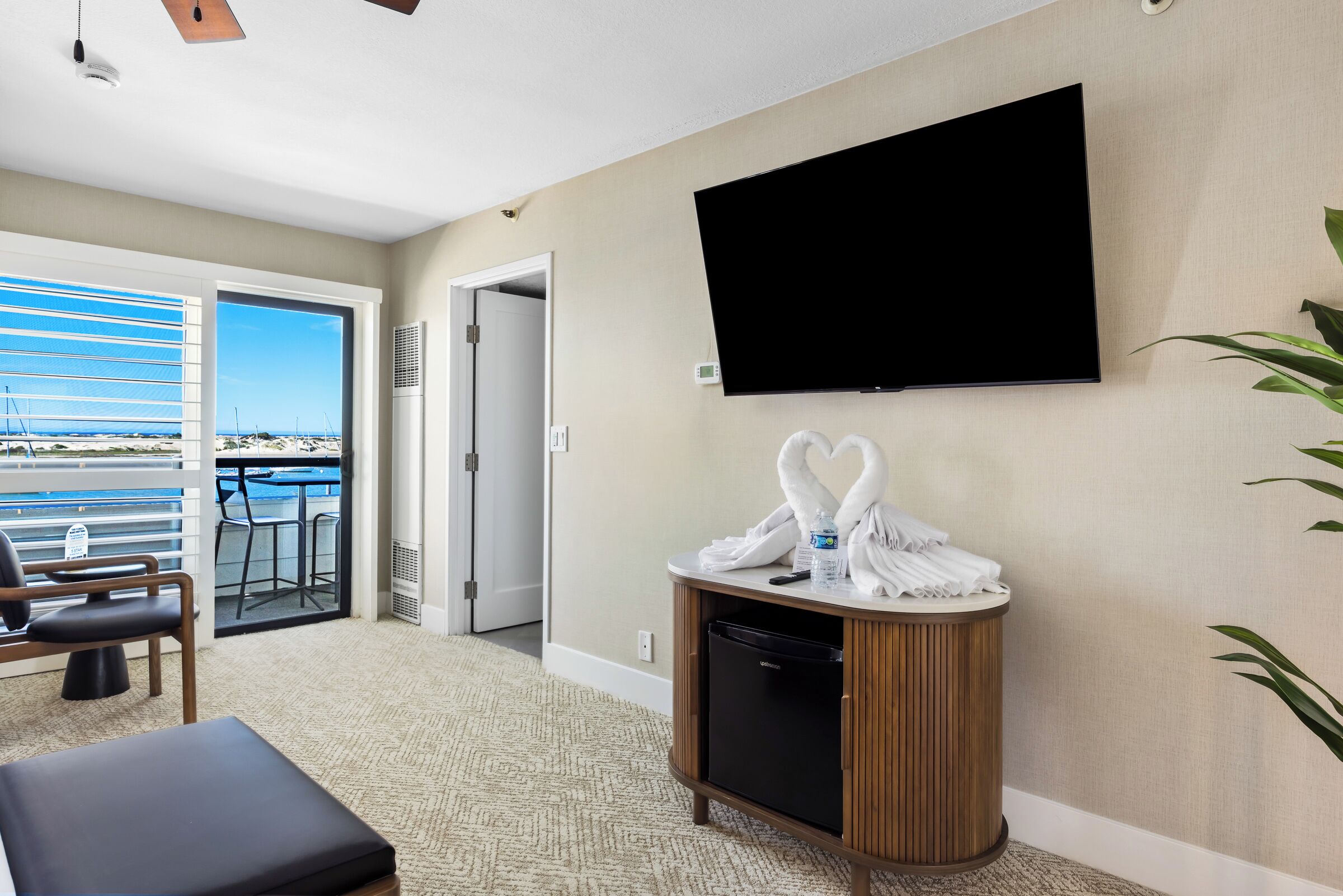 Premium bedding, memory-foam beds, individually furnished