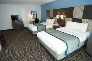 Suite, 2 Queen Beds | Desk, blackout drapes, iron/ironing board, free WiFi