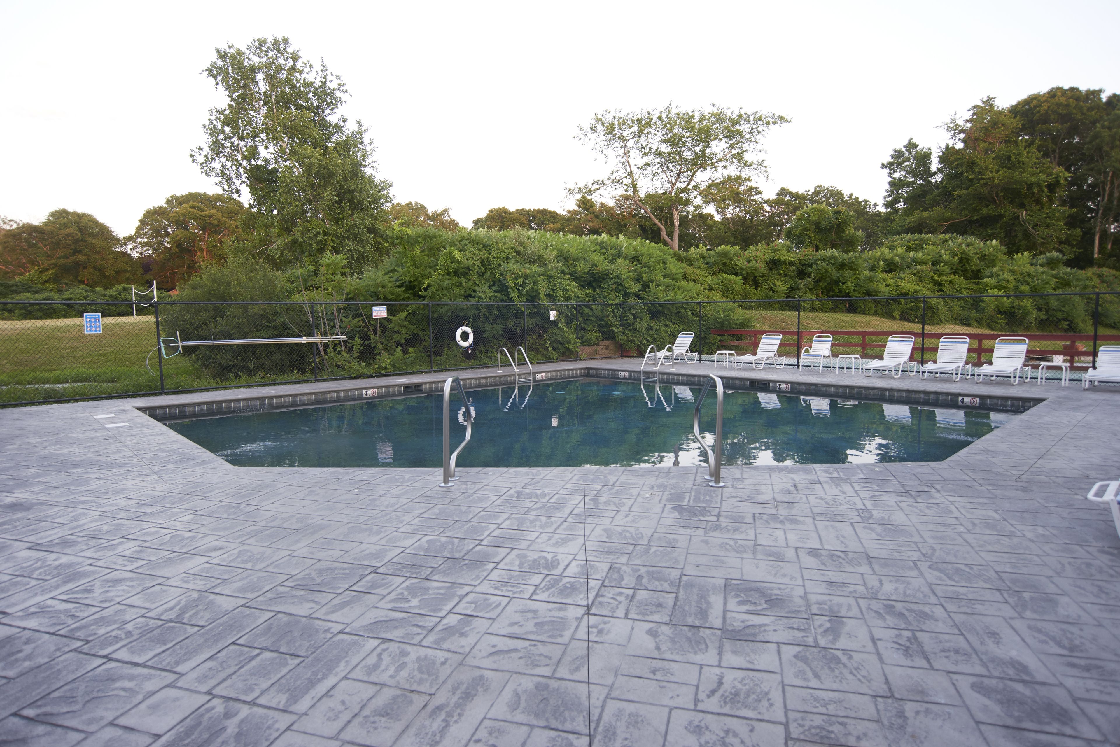 indoor pool, seasonal outdoor pool, pool loungers