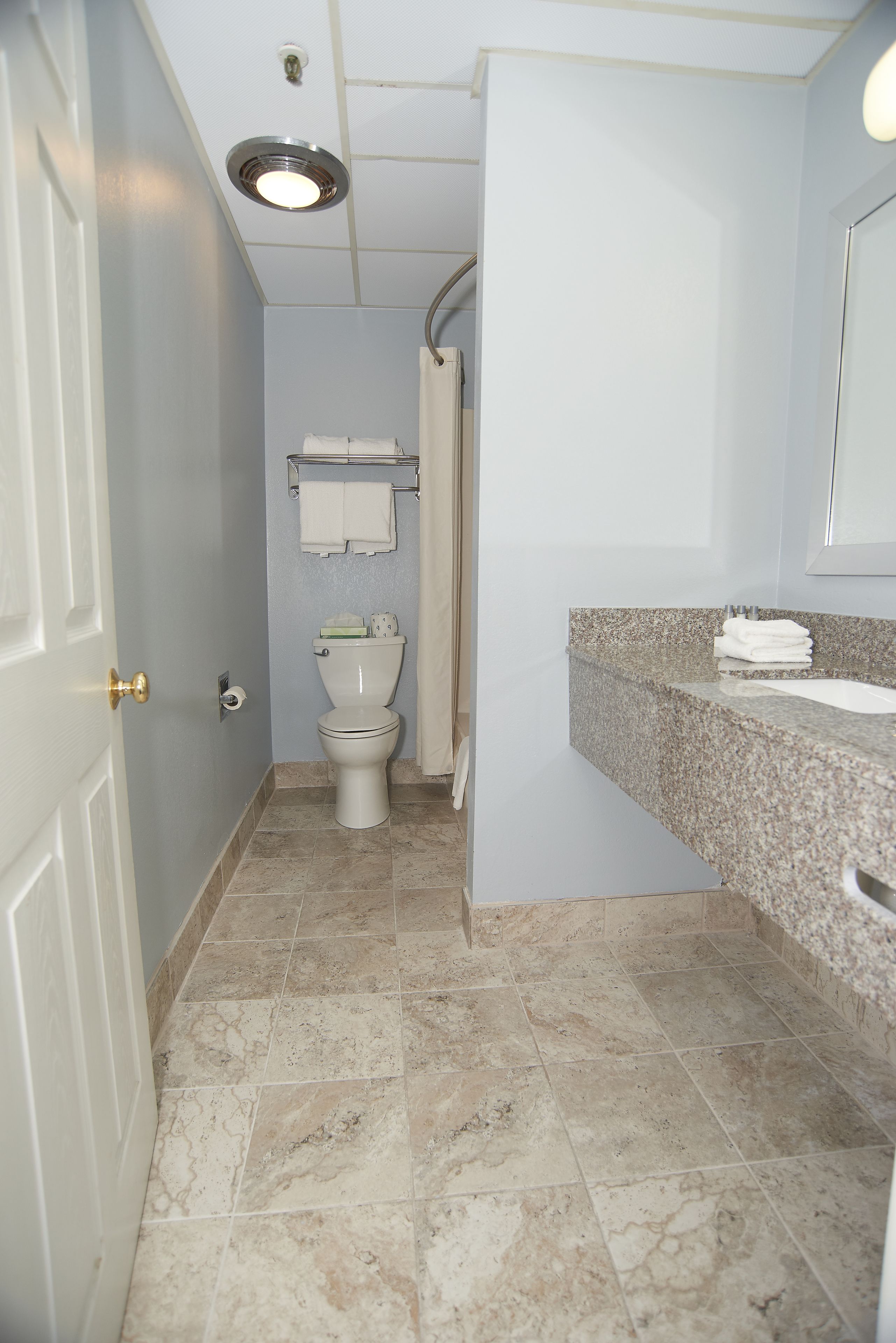 free toiletries, hair dryer, towels