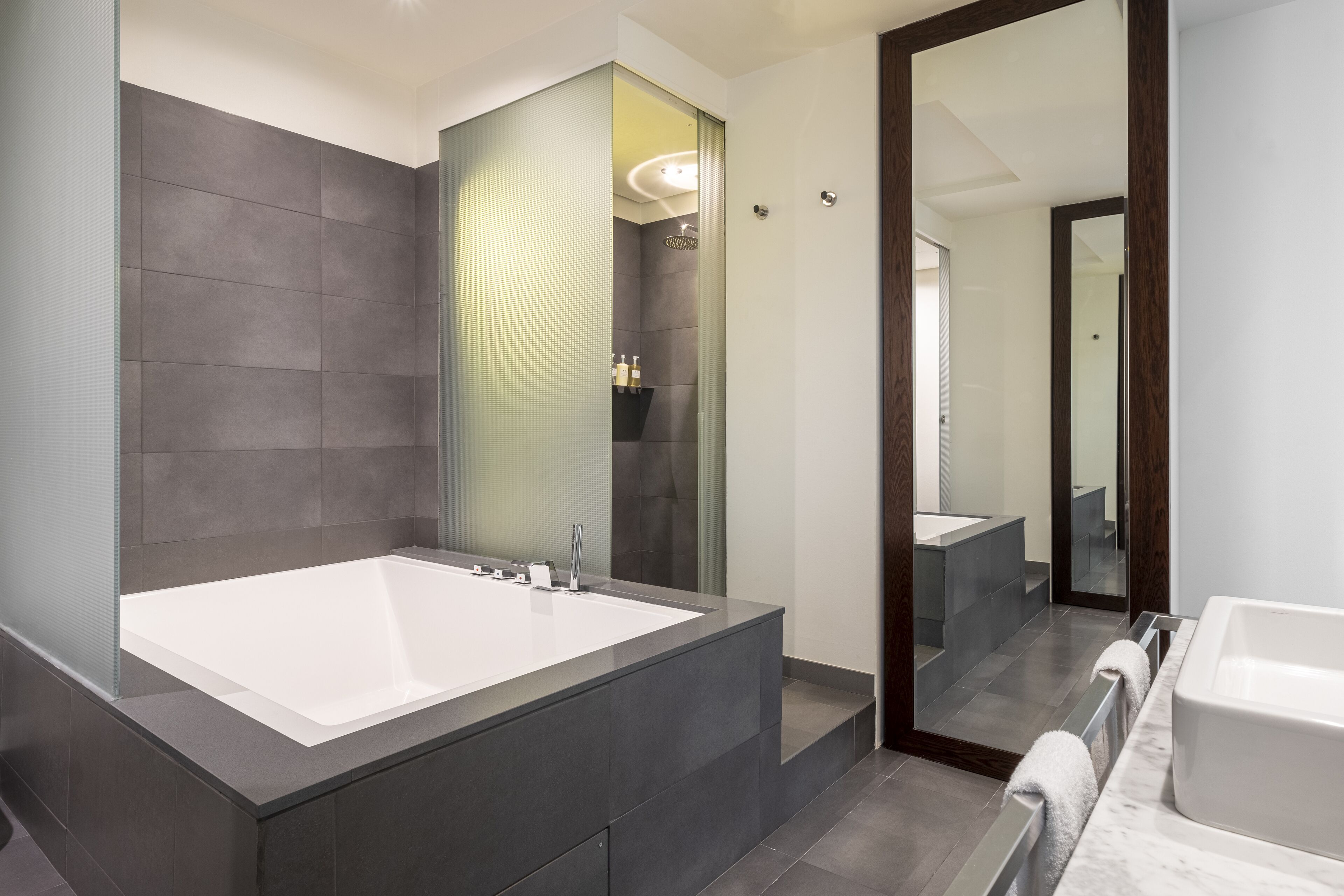 suite, terrace | bathroom | hair dryer, slippers, towels