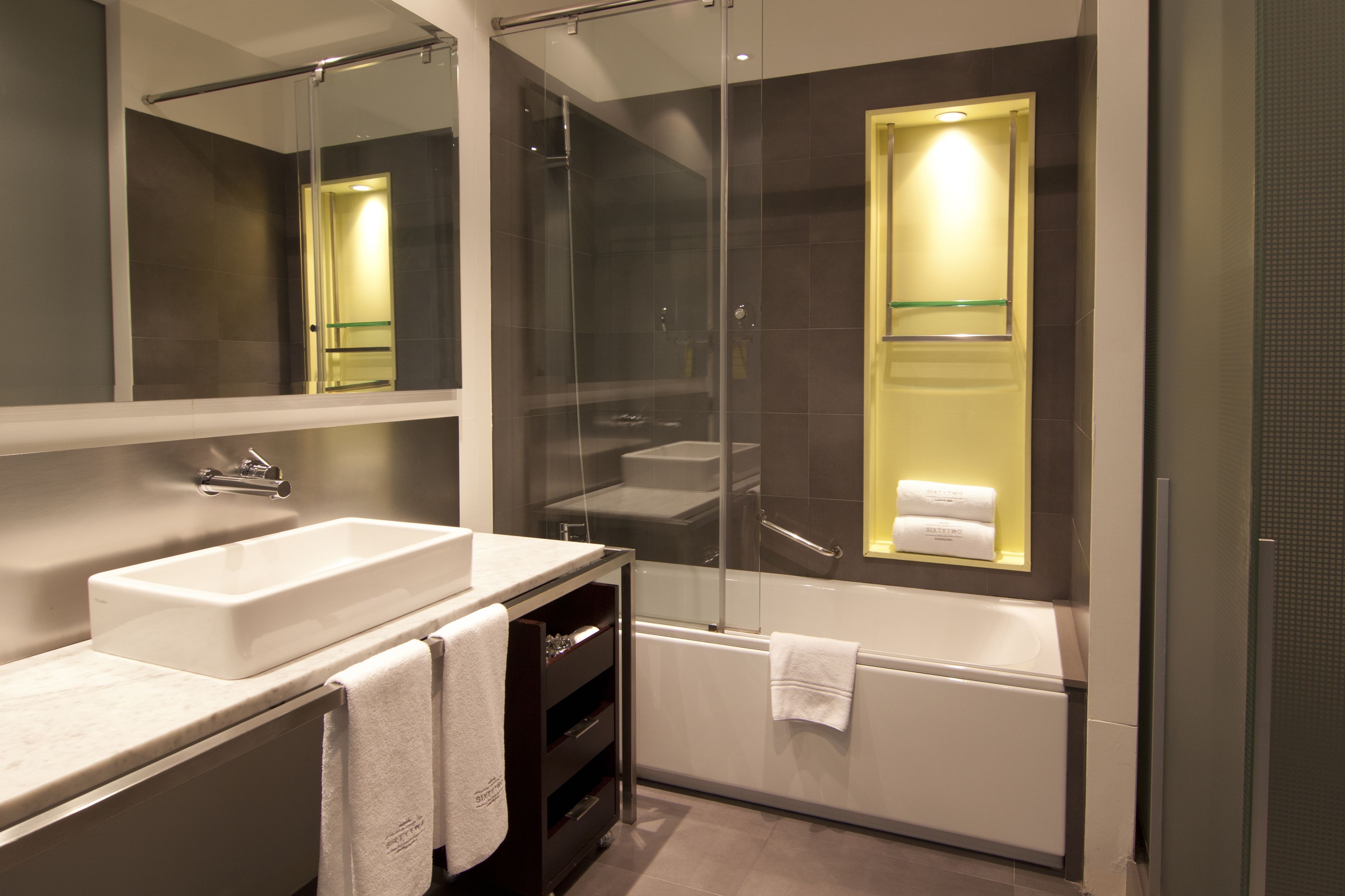 hair dryer, slippers, towels