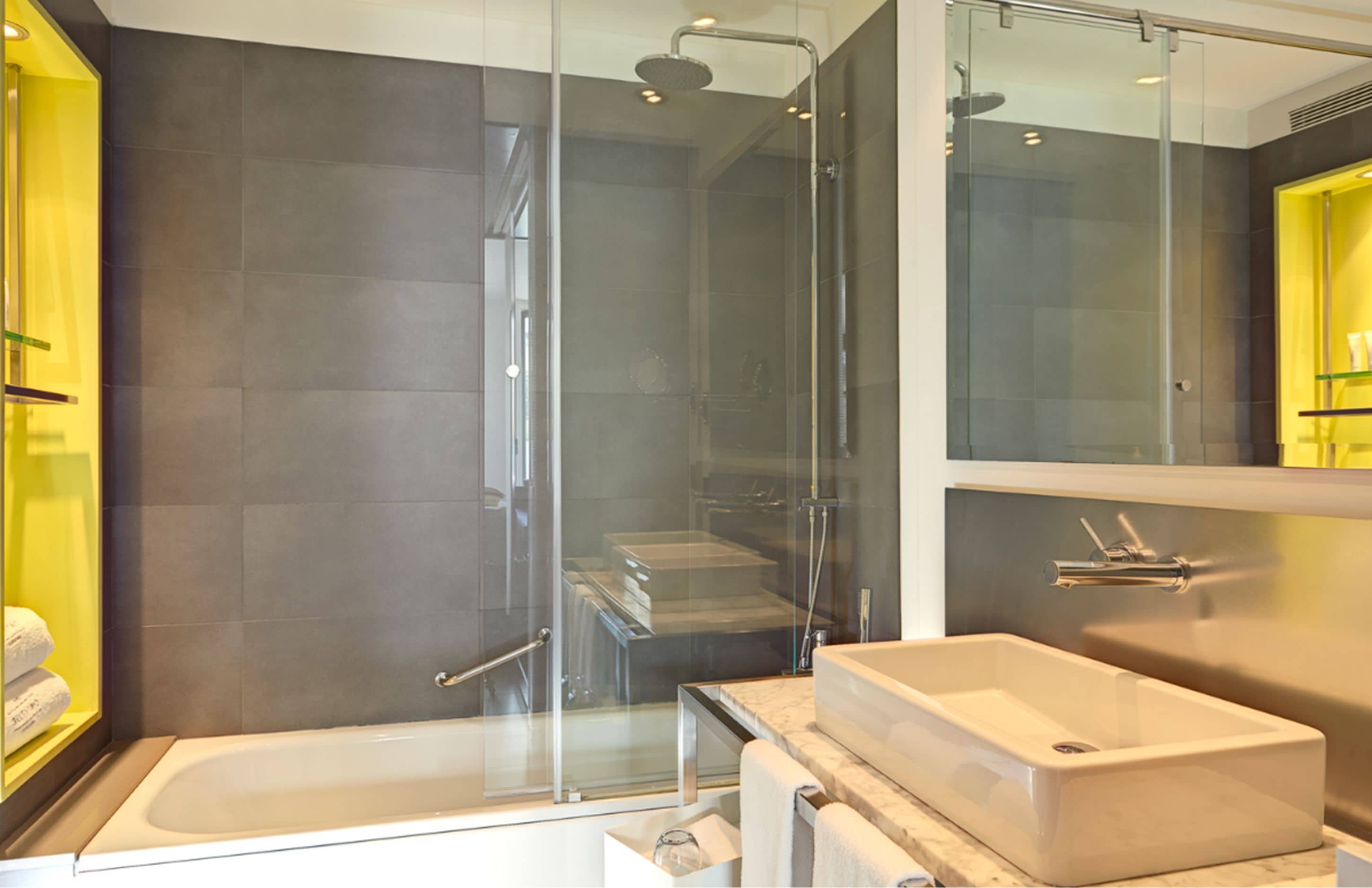 hair dryer, slippers, towels