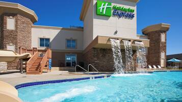 2 indoor pools, seasonal outdoor pool, pool loungers