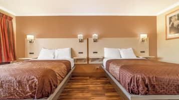 Standard Room, 2 Double Beds, Non Smoking | Desk, iron/ironing board, free WiFi, bed sheets