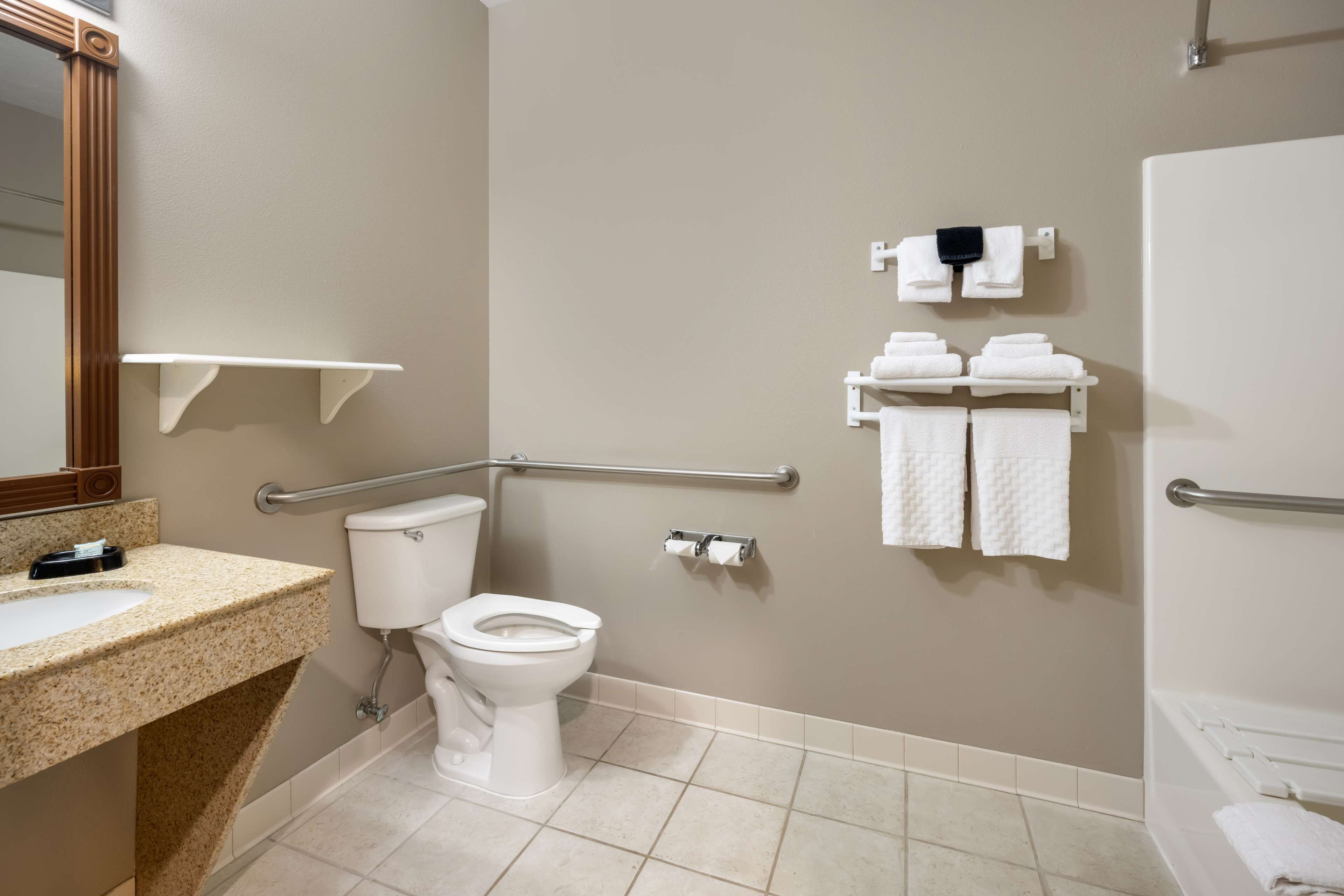 free toiletries, hair dryer, towels