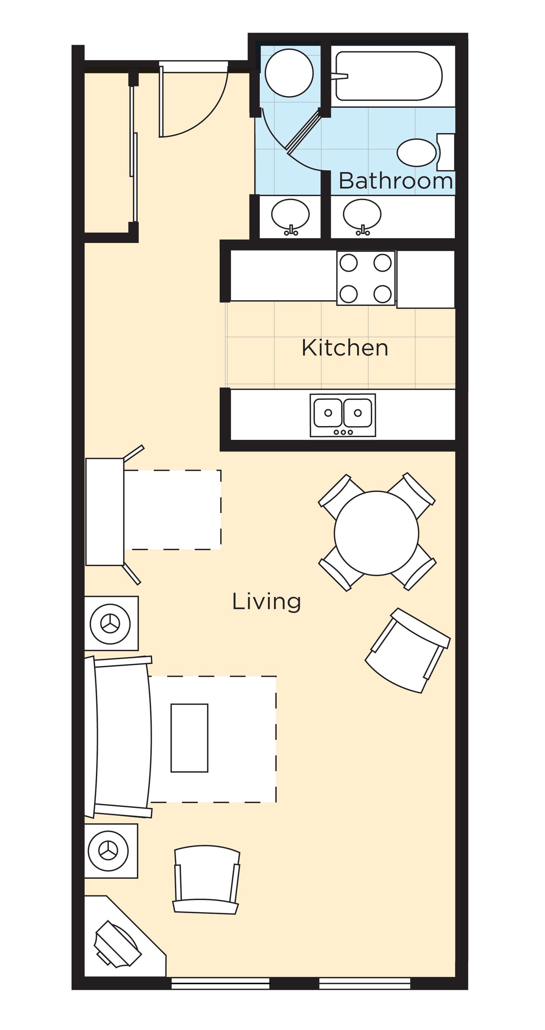 standard studio suite | floor plan