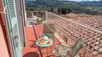 Superior kamer, 1 tweepersoonsbed of 2 eenpersoonsbedden, bad | Terras