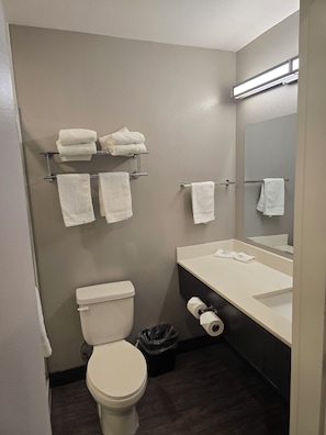 Douche, articles de toilette gratuits, serviettes fournies