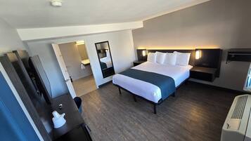 Desk, free WiFi, bed sheets