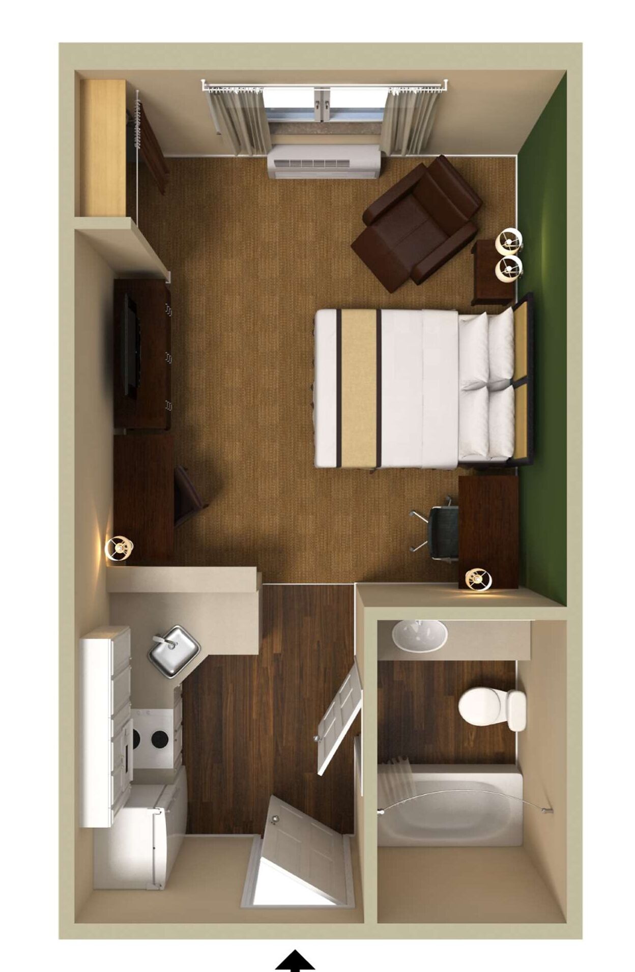 desk, blackout curtains, iron/ironing board, free wifi