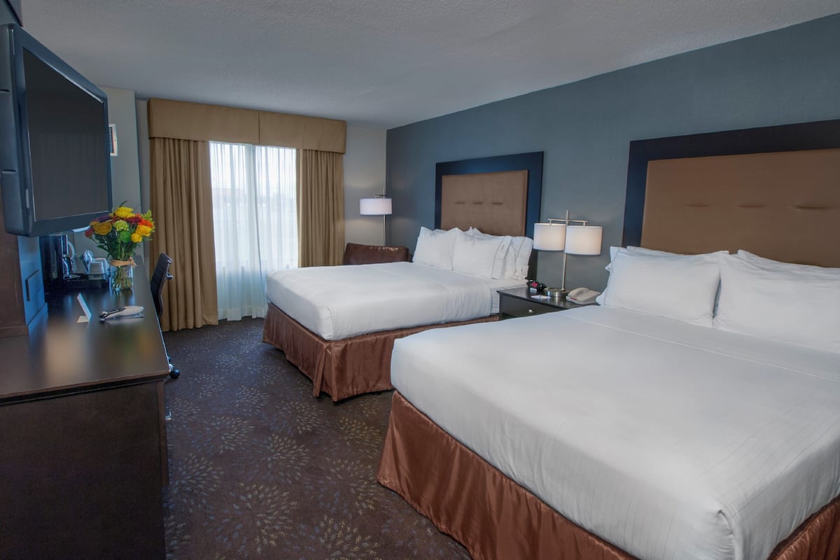 1 bedroom, desk, blackout curtains, iron/ironing board