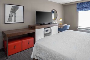 Premium bedding, down comforters, pillowtop beds, desk