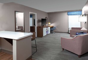 Premium bedding, down comforters, pillowtop beds, desk