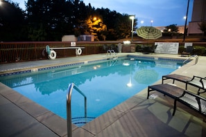Seasonal outdoor pool, open 10 AM to 10 PM, sun loungers