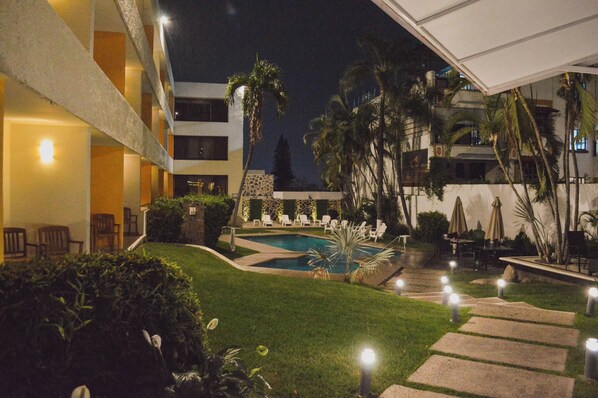 2 outdoor pools, open 8:00 AM to 8:00 PM, pool umbrellas, sun loungers