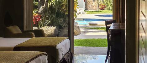 Executive room, Pool front, 2 double beds | Premium bedding, down comforters, pillowtop beds, in-room safe