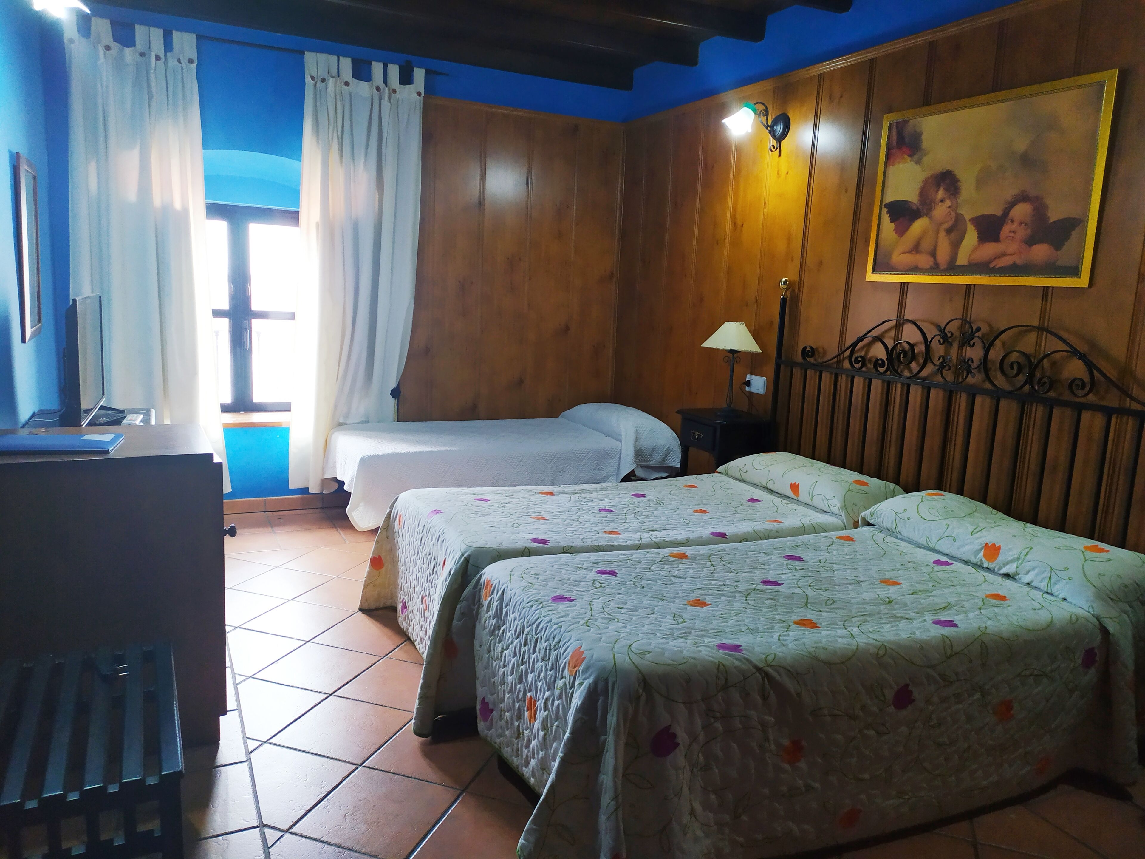 Down comforters, minibar, desk, WiFi (free)