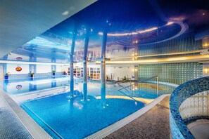 Indoor pool, sun loungers, lifeguards on site