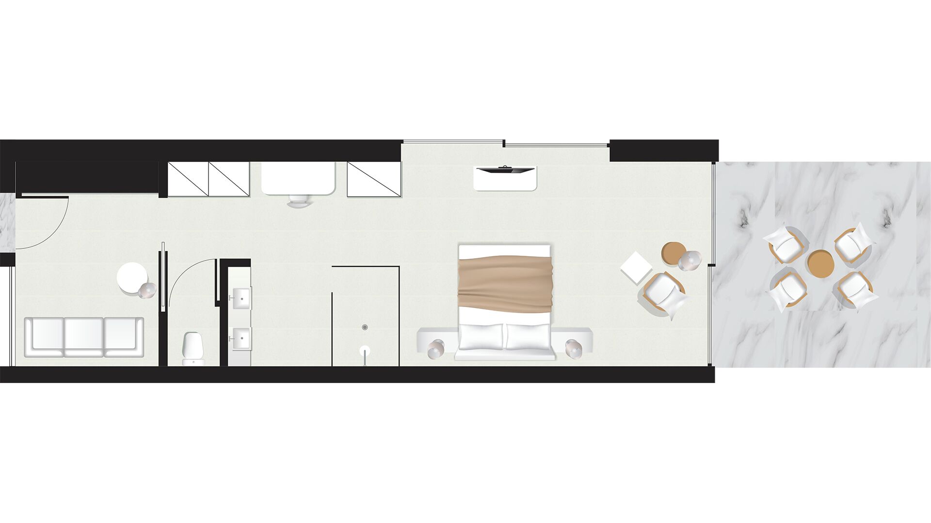 family room | 1 bedroom, premium bedding, down duvets, tempur-pedic beds