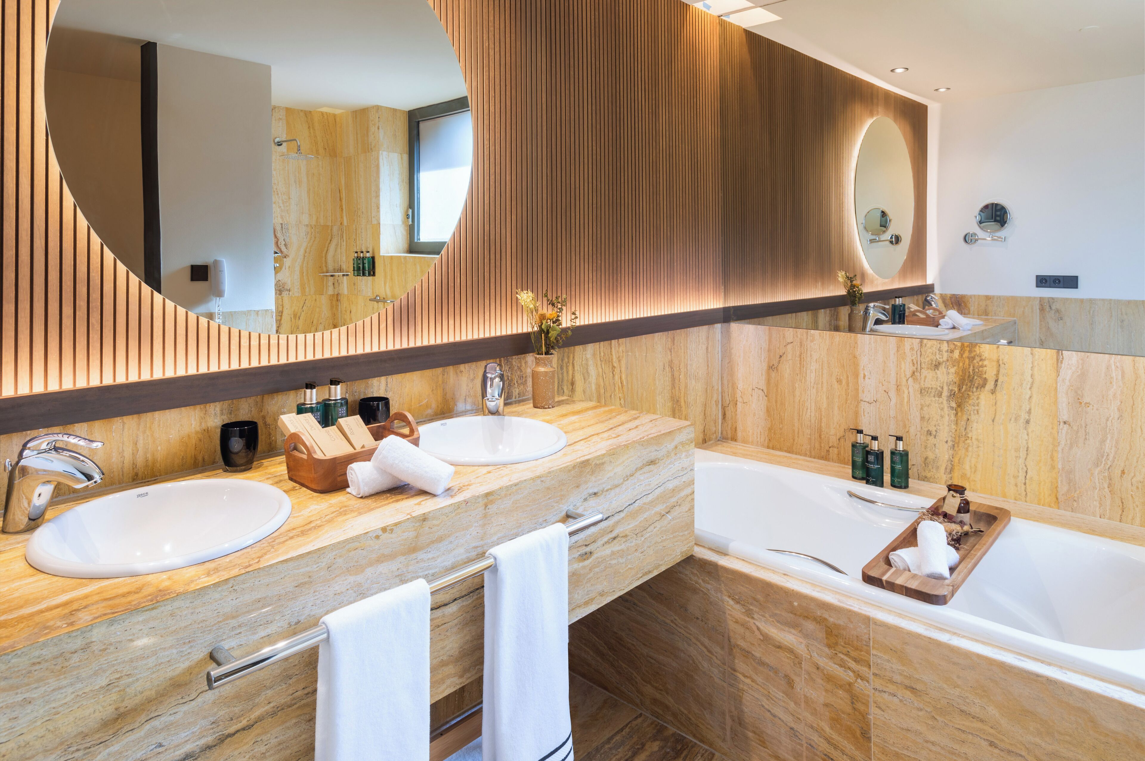 free toiletries, hair dryer, bathrobes, slippers