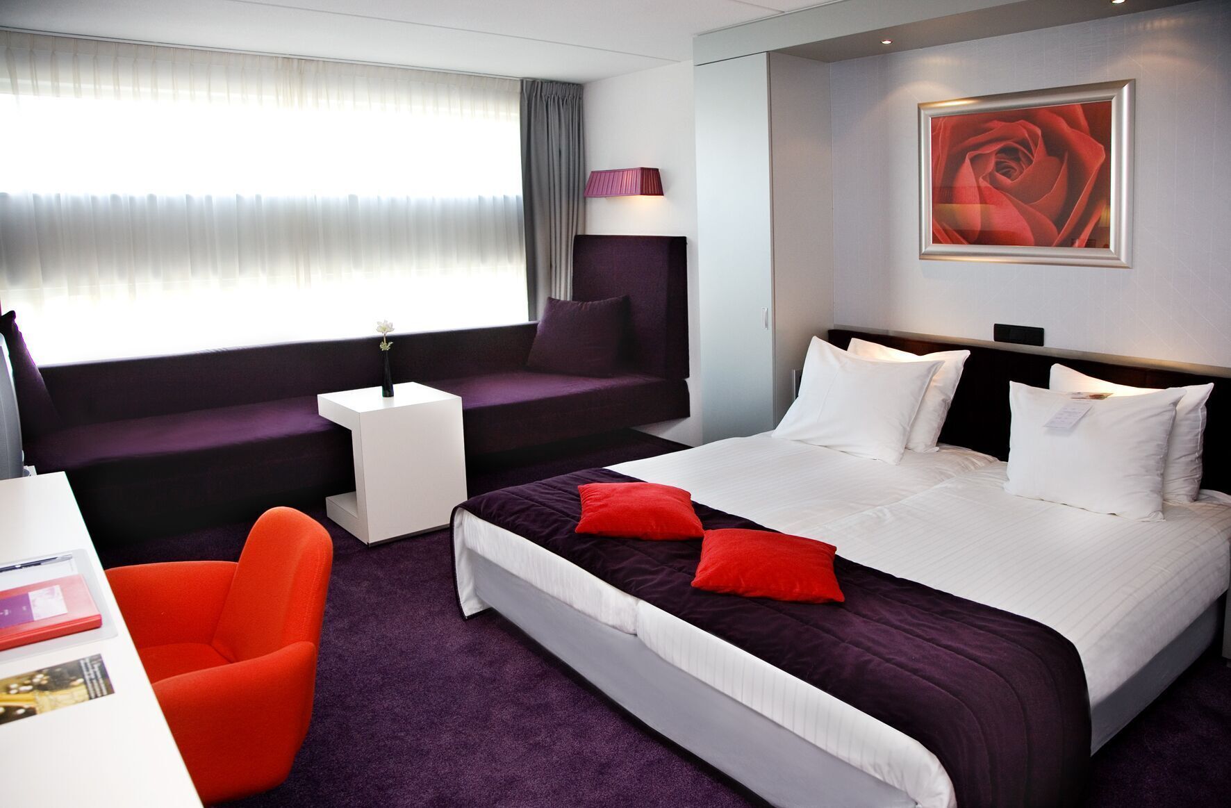 In-room safe, desk, laptop workspace, blackout curtains