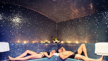 Couples treatment rooms, sauna, hot tub, steam room, body treatments