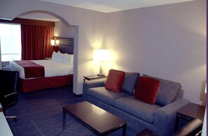 開放式套房, 1 張特大雙人床及 1 張梳化床 | 高級寢具、羽絨被、房內夾萬、書桌