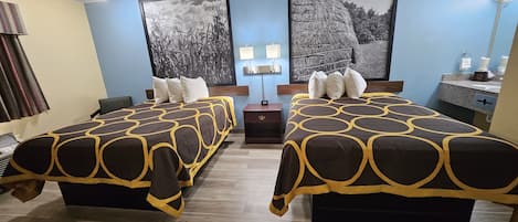 Room, 2 Queen Beds, Non Smoking | Desk, laptop workspace, blackout drapes, soundproofing