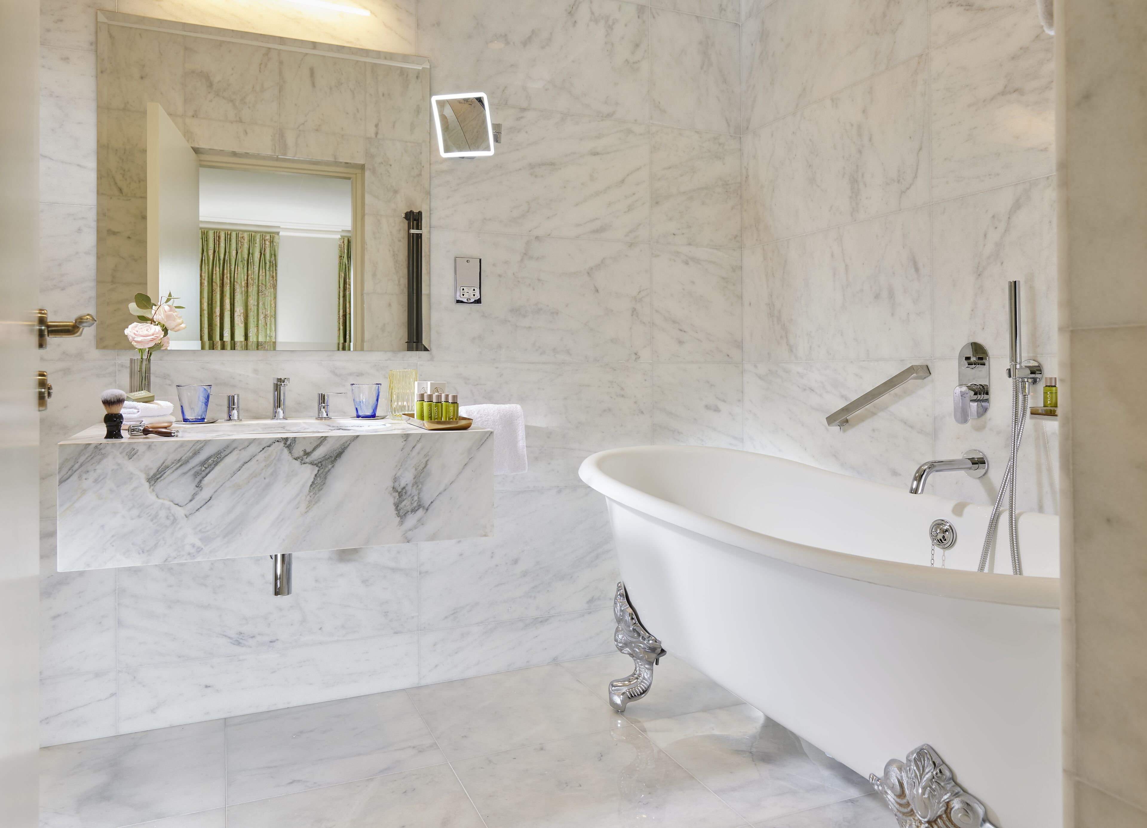 hypo-allergenic bedding, desk, laptop workspace, iron/ironing board