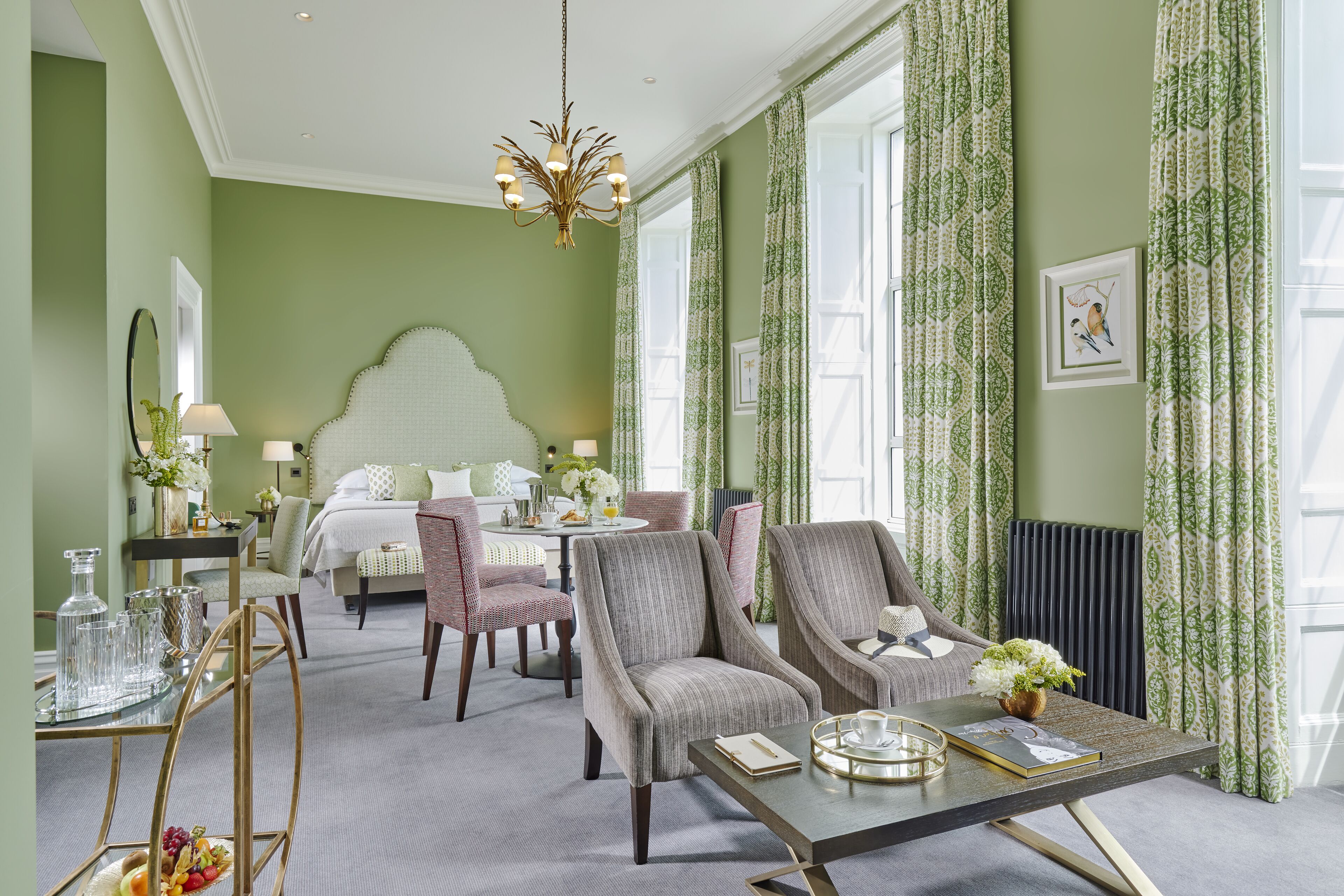 hypo-allergenic bedding, desk, laptop workspace, iron/ironing board