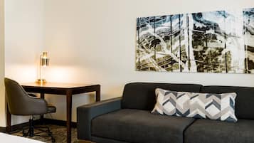 Desk, blackout curtains, iron/ironing board, free WiFi