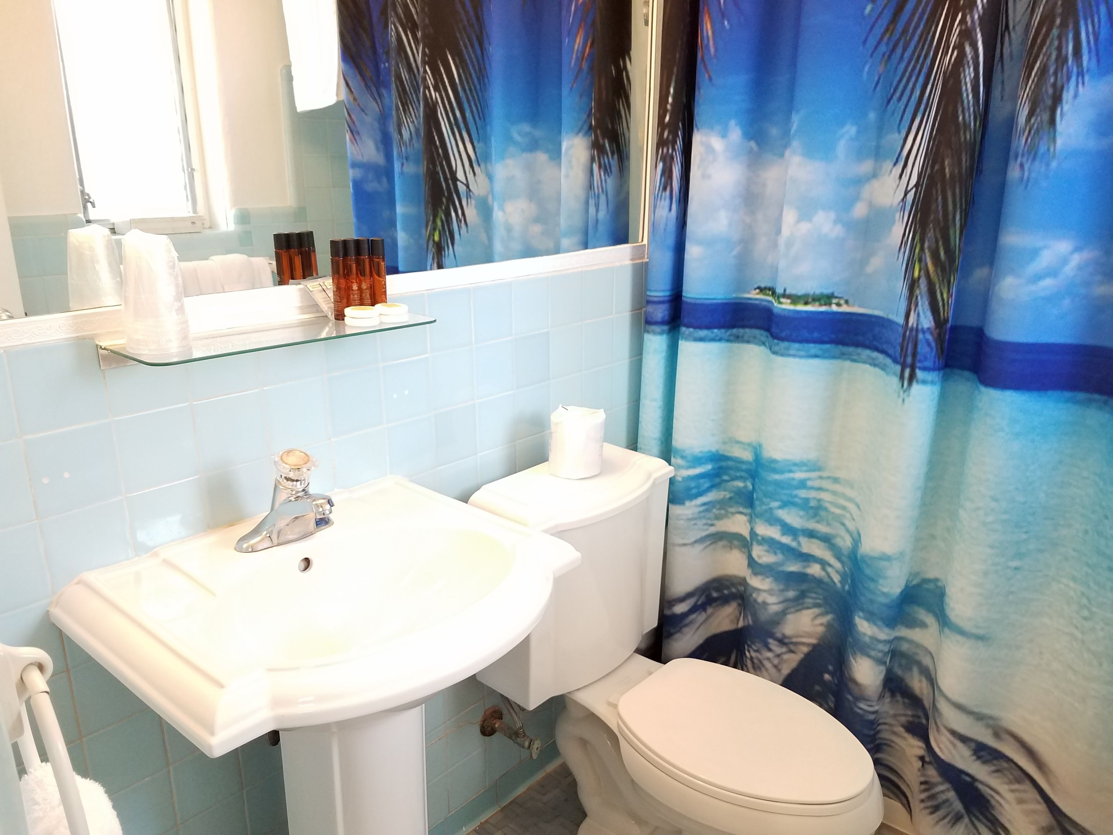 queen suite #6, full kitchen, ground floor, pool view, private bathroom | bathroom shower