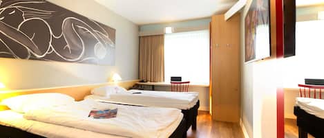 Standard Room, 2 Single Beds | Desk, blackout curtains, soundproofing, iron/ironing board (on request)