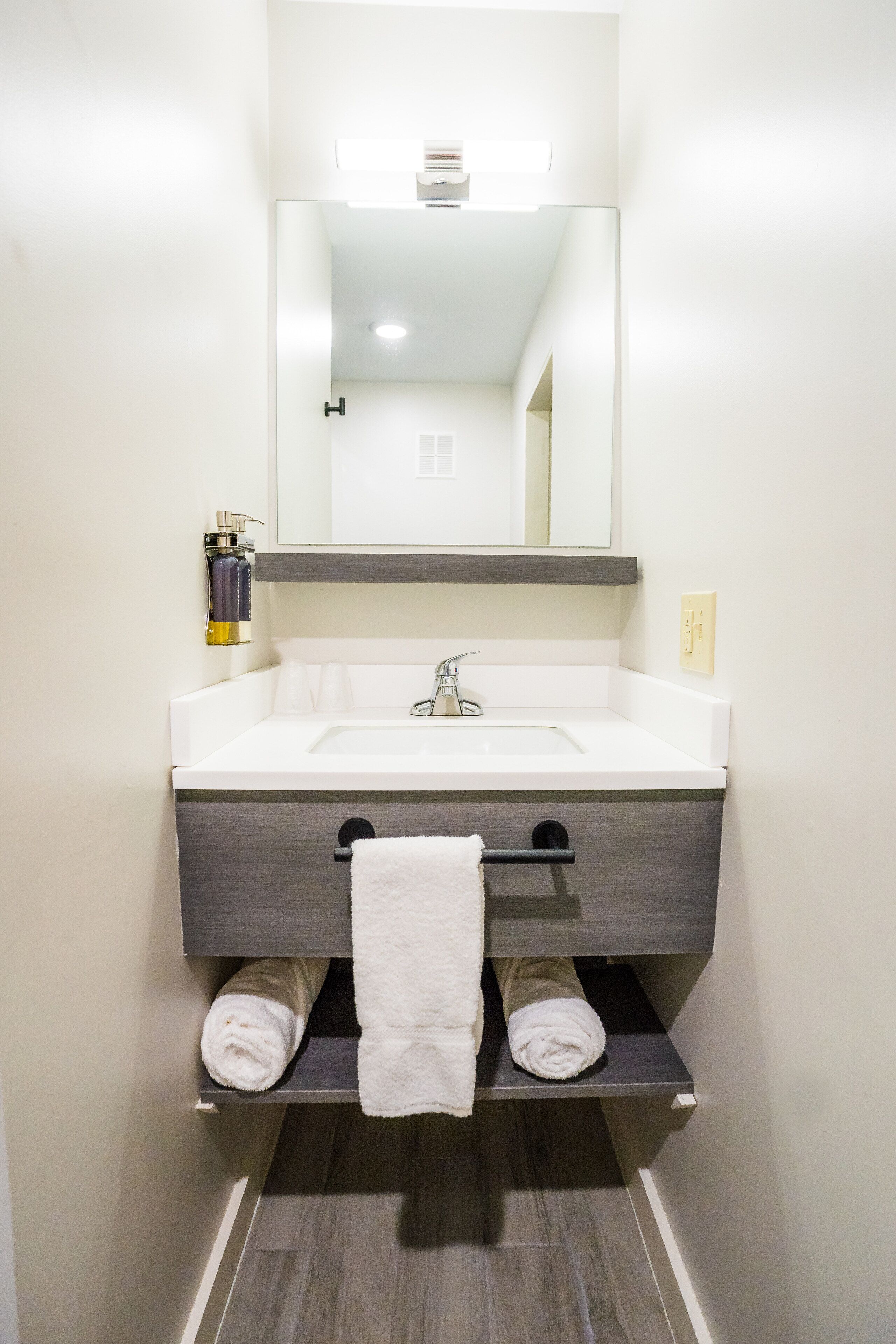 shower, eco-friendly toiletries, towels, soap