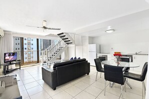 1 Bedroom Split Level Lux Apartment | Living area