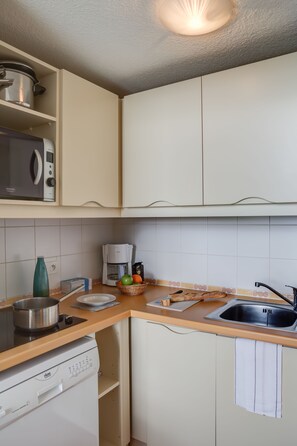 Standard-Apartment | Eigene Küche | Kühlschrank, Mikrowelle, Herdplatte, Geschirrspüler