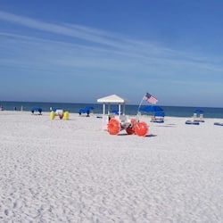 On the beach, white sand