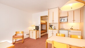 Fridge, microwave, oven, espresso maker