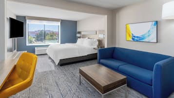 Premium bedding, pillowtop beds, desk, laptop workspace