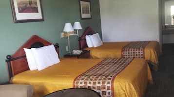 Standard Room, 2 Double Beds | In-room safe, desk, free WiFi, bed sheets