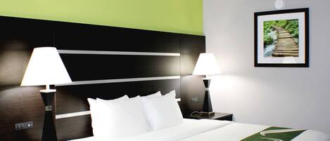 Premium bedding, down comforters, in-room safe, desk